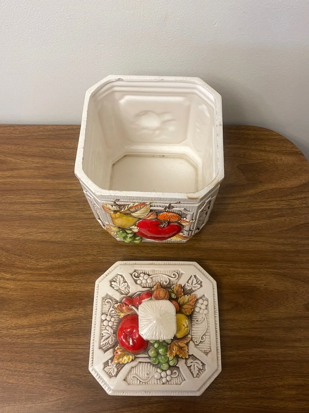 Vintage Fruit Canister with Lid
